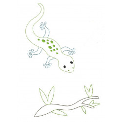 Stickdatei - Echse Reptil Fransenappli